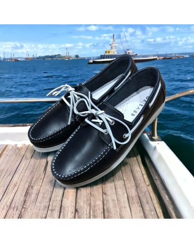 Chaussure bateau Orland 1421 cuir marine