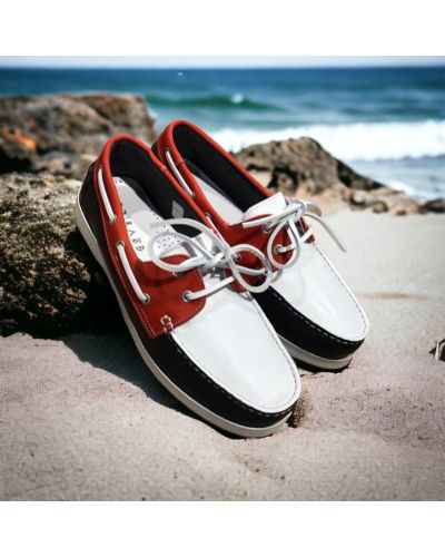 Boat shoe Orland 1421 multicoloured blue white red leather