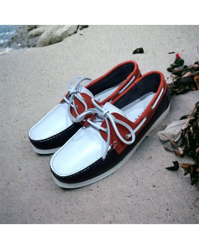 Boat shoe Orland 1421 multicoloured blue white red leather