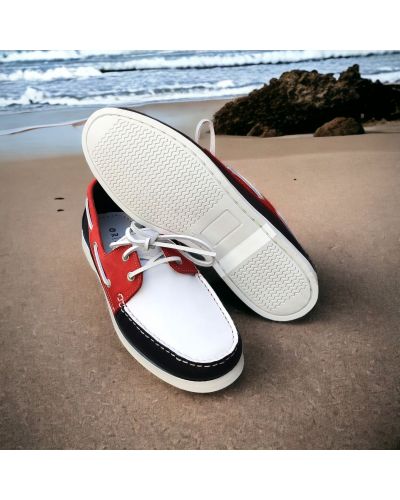 Boat shoe Orland 1421 multicoloured blue white red leather