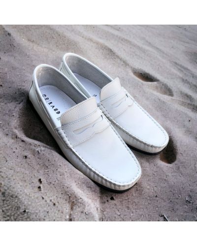 Moccasin Driver Orland 1633 white leather