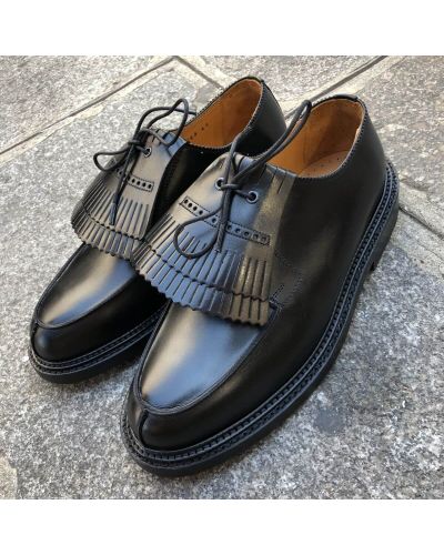 Derby shoe Triple Sole Center 51 14300 black leather with tassels