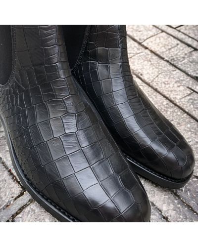 Boot John Mendson 6192 black leather print finish