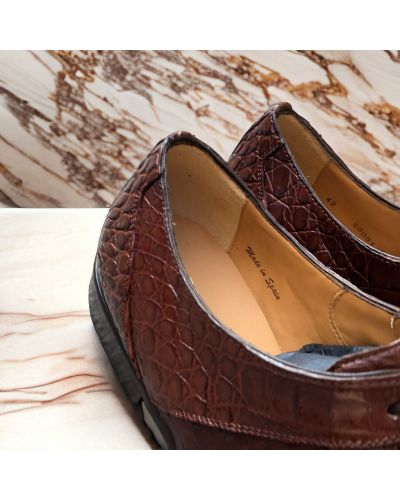 Oxford shoe Mezlan 50001 genuine crocodile, lizard, and black ostrich multimaterial