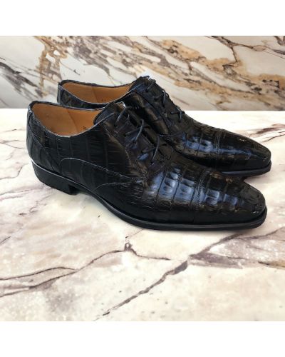 Oxford shoe Mezlan 50002 genuine black crocodile