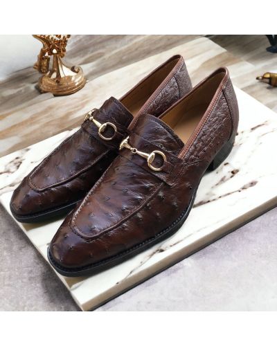 Mocassin Mezlan 50003 véritable autruche marron