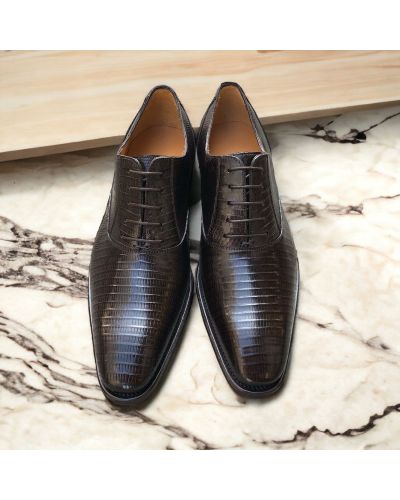 Oxford shoe Mezlan 4338 genuine brown lizard