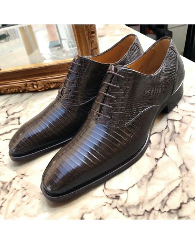 Richelieu Mezlan 4338 véritable lézard marron