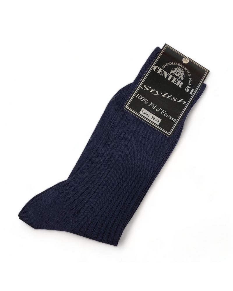 Fine egytian mercerized cotton ribbed socks black