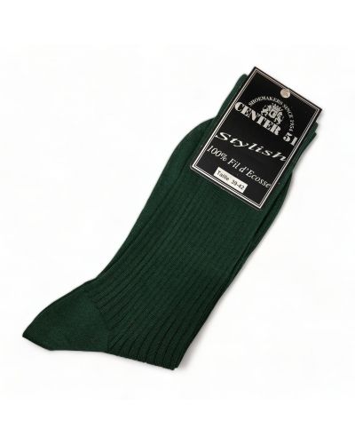Fine egytian mercerized cotton ribbed socks green