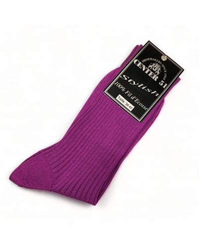 Chaussettes côtelées en fil d'Ecosse violet