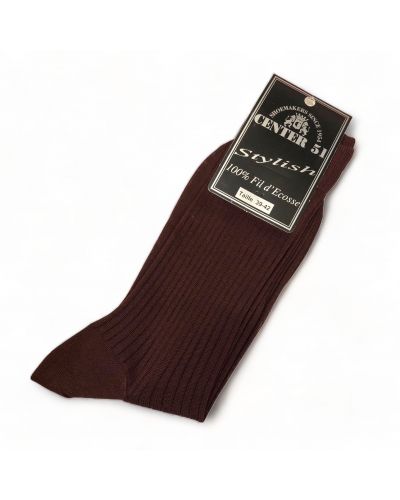 Fine egytian mercerized cotton ribbed socks burgundy