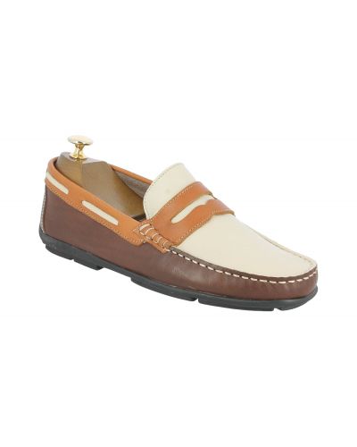 Moccasin Driver Orland 1633 multicoloured brown beige dark brown leather