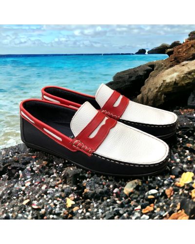 Moccasin Driver Orland 1633 multicoloured blue white red leather