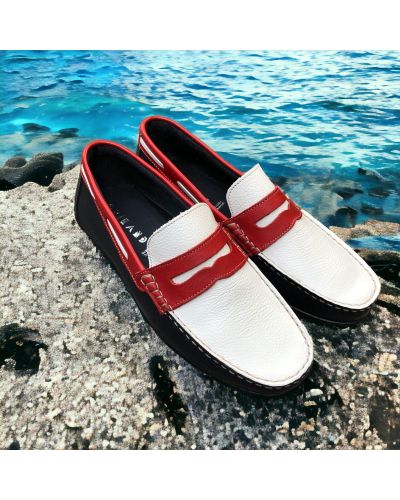 Moccasin Driver Orland 1633 multicoloured blue white red leather