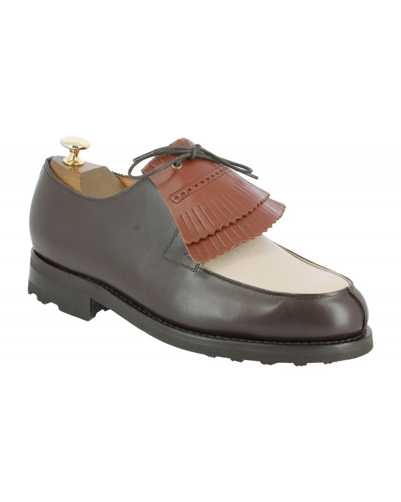 Derby shoe Center 51 8172 Bob multicoloured Brown Beige Dark Brown Leather with tassels