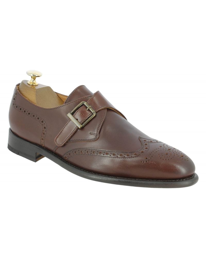 Chaussure à boucle John Mendson 14166 cuir marron foncé