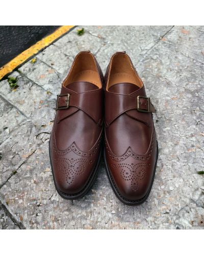 Monk strap shoe John Mendson 14166 dark brown leather