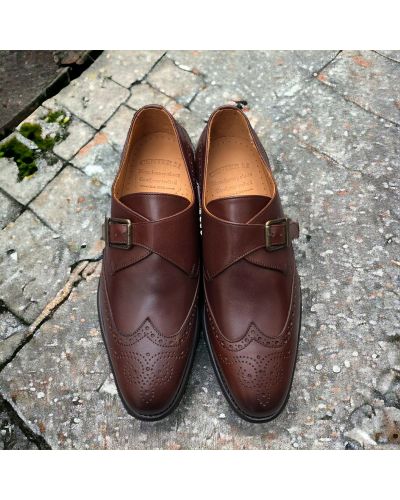 Chaussure à boucle John Mendson 14166 cuir marron foncé