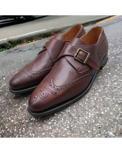 Monk strap shoe John Mendson 14166 dark brown leather