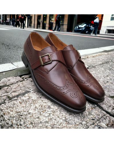 Monk strap shoe John Mendson 14166 dark brown leather