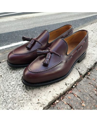 Moccasin with pompons Berwick 4340 burgundy leather