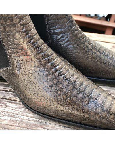 Boot Center 51 9715 gray leather python print finish