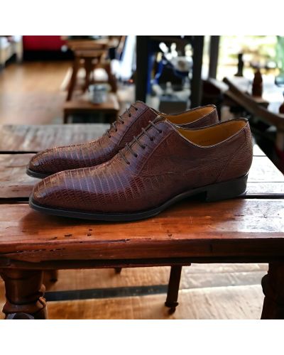 Oxford shoe Mezlan 4338 genuine cognac lizard