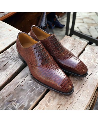 Oxford shoe Mezlan 4338 genuine cognac lizard