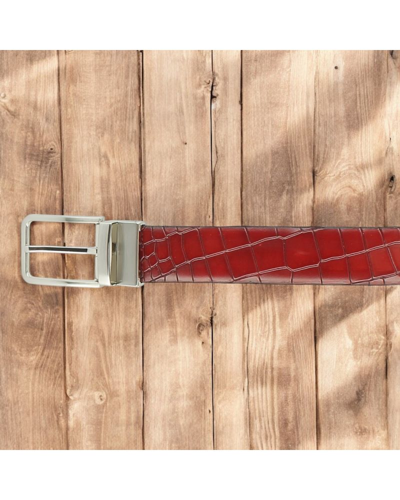BINLUN Bracelet de Montre en Cuir Crocodile Véritable Remplacement Bracelet Etanche 10 Couleurs 13 Tailles pour Hommes Femmes(rouge,12mm
