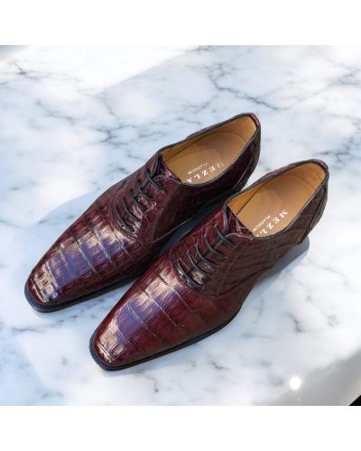 Oxford shoe Mezlan 4338 burgundy croco