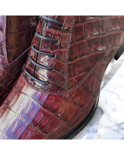 Oxford shoe Mezlan 4338 burgundy croco