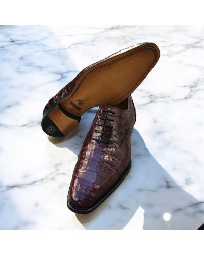 Oxford shoe Mezlan 4338 burgundy croco