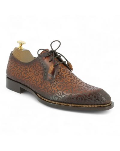 Derby Mezlan 21039 cuir marron à motifs structurés