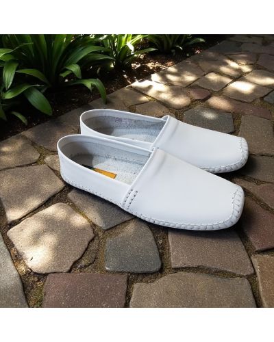 Moccasin Driver Dingo 0610 white leather