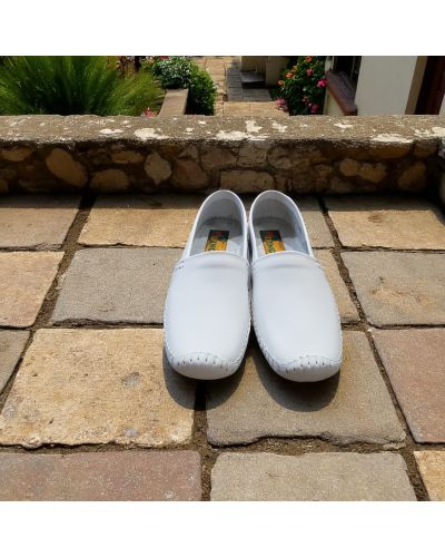 Moccasin Driver Dingo 0610 white leather