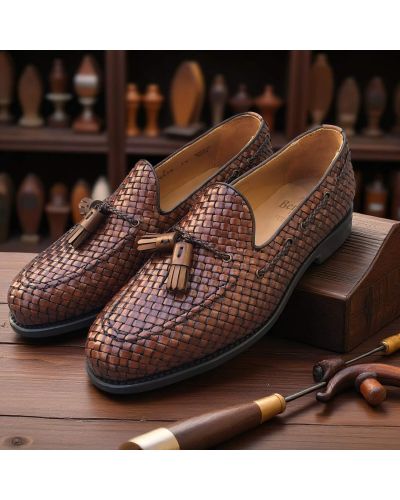 Woven Tassel loafer Berwick 4340 brown leather