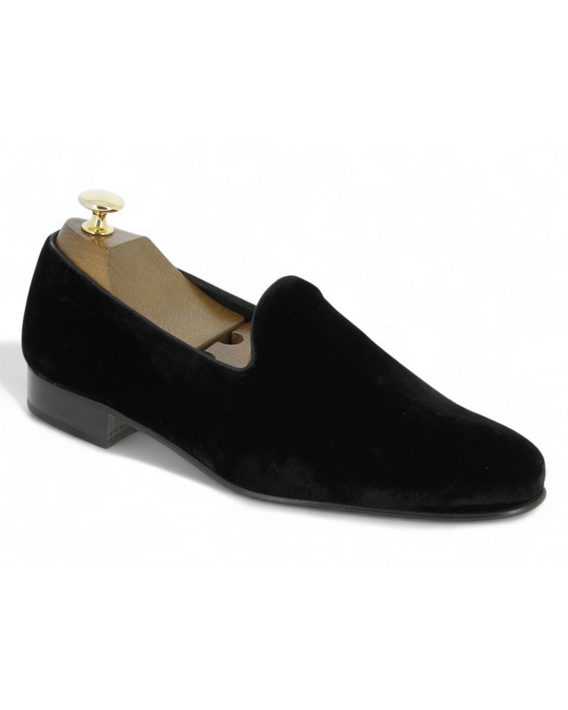 Moccasin slippers Center 51 Duke black velvet