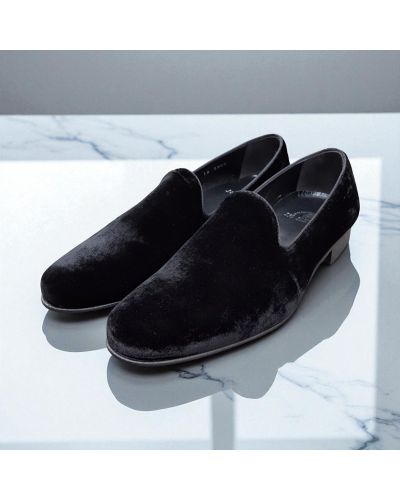 Moccasin slippers Center 51 Duke black velvet