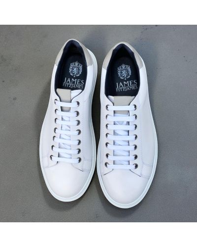 Sneakers Richelieu James FitzJames E517 cuir blanc