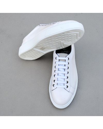 Sneakers Richelieu James FitzJames E517 cuir blanc