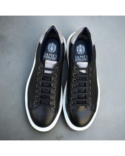 Sneakers Richelieu James FitzJames E517 cuir noir