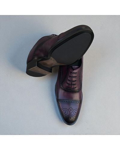 Richelieu à bout droit perforé James FitzJames E580 cuir bordeaux