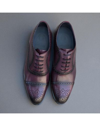 Richelieu à bout droit perforé James FitzJames E580 cuir bordeaux