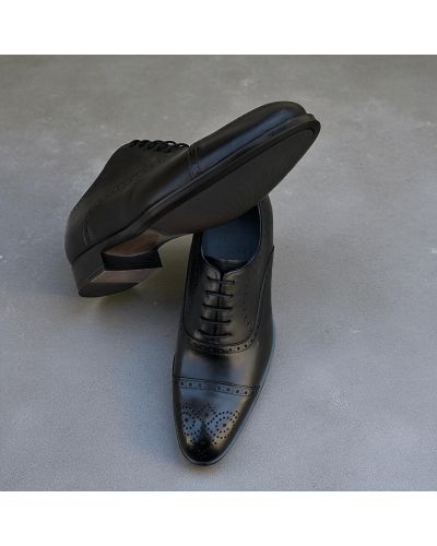 Richelieu à bout droit perforé James FitzJames E580 cuir noir