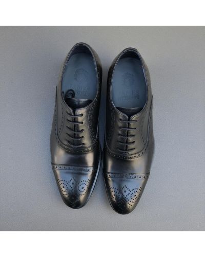 Richelieu à bout droit perforé James FitzJames E580 cuir noir