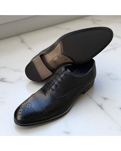 Richelieu à bout droit perforé James FitzJames E580 cuir noir