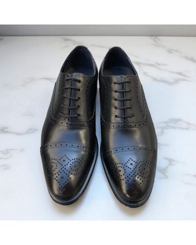 Richelieu à bout droit perforé James FitzJames E580 cuir noir