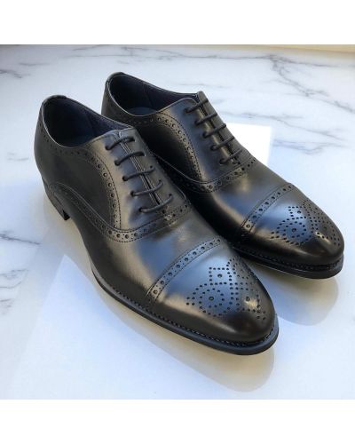 Richelieu à bout droit perforé James FitzJames E580 cuir noir