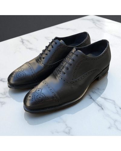 Richelieu à bout droit perforé James FitzJames E580 cuir noir